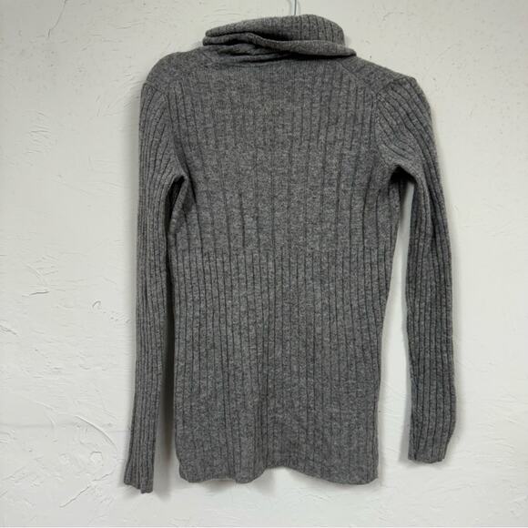Theory Grey Cashmere Ribbed Turtleneck Sweater Womens XS Gray Fall Preppy - Picture 8 of 8